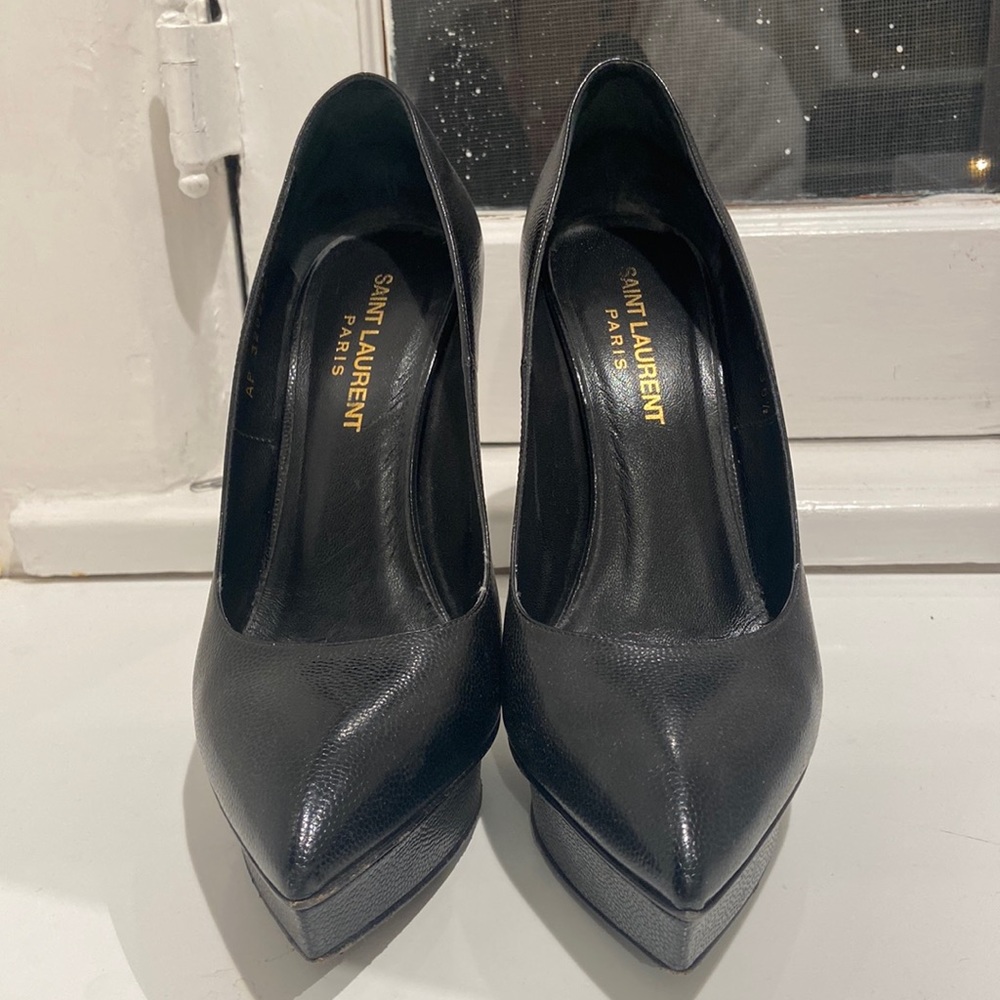 Saint Laurent black platform pumps size 36.5
